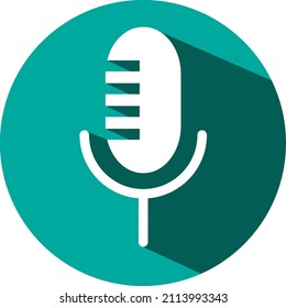 Mobile microphone, illustration, vector on a white background.