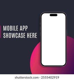 Mobile mockup for mobile app showcase. It can be used as mobile mockup for app design, carousel and in social media.