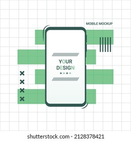 Mobile mockup. geometric style design template poster and banner vector