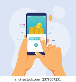 Concepto de ilustración plana de monetización móvil