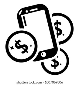 Mobile money icon. Simple illustration of mobile money vector icon for web