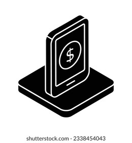Mobile Money Icon Vektorgrafik.