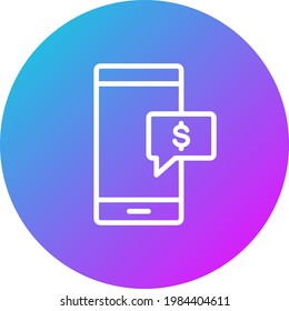 Imagen vectorial de icono móvil, dinero, pago. También se puede utilizar para el marketing web. Idóneo para aplicaciones web, aplicaciones móviles y medios impresos.