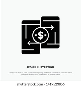 Mobile, Money, Payment, PeerToPeer, Phone solid Glyph Icon vector