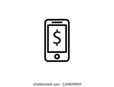 mobile money transaction Icon Outline Vector