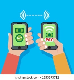 Mobile money transfer concept banking payment, illustration vector