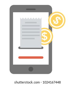 Mobile money transfer, electronic banking flat icon