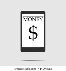 Mobile money transfer flat design style vector illustration