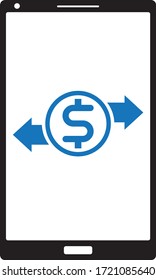 Mobile money transfer icon vector, mobile banking concept icon