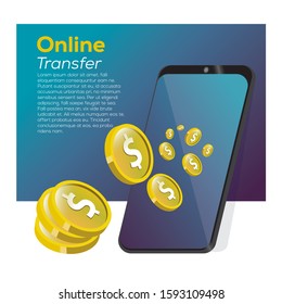 Mobile money transfer. Vector Illustration