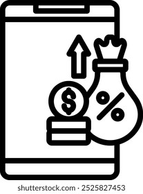 Icono de Vector de dinero móvil se puede utilizar para el marketing digital