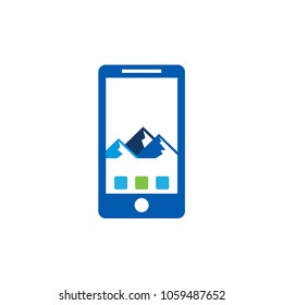 Mobile Mountain Logo Icon Design