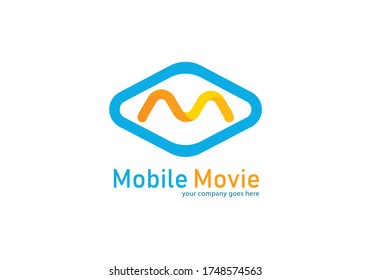 Logotipo de diseño creativo de películas móviles