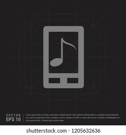 Mobile mp3  icon - Black Creative Background - Free vector icon