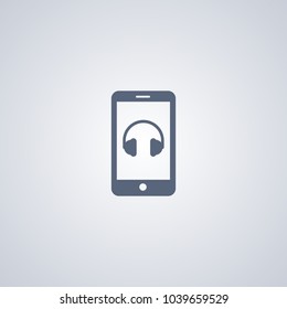 Mobile mp3 player icon, vector best flat icon on white background , EPS 10