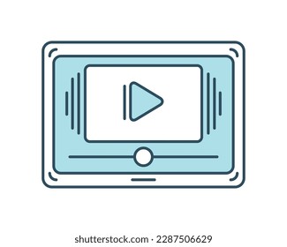 icono de vídeo multimedia móvil aislado