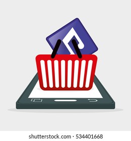 mobile music app shop vector illustration eps 10