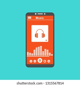 Mobile music application interface design concept isolated on colored background flat vector illustration – Vector
