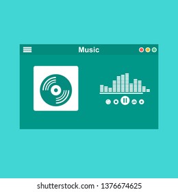 Mobile music application interface design concept isolated on colored background flat vector illustration – Vector