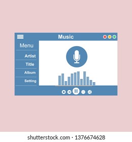 Mobile music application interface design concept isolated on colored background flat vector illustration – Vector