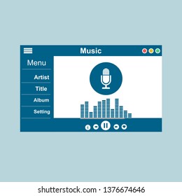 Mobile music application interface design concept isolated on colored background flat vector illustration – Vector