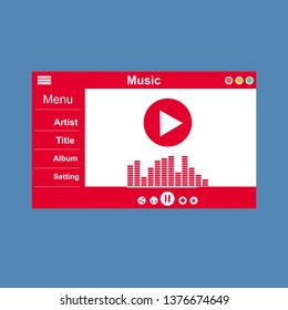 Mobile music application interface design concept isolated on colored background flat vector illustration – Vector