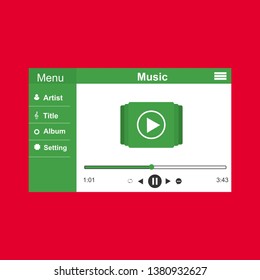 Mobile music application interface design concept isolated on colored background flat vector illustration – Vector