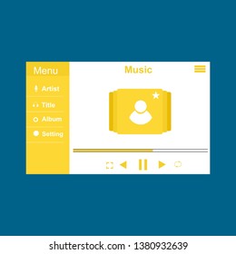Mobile music application interface design concept isolated on colored background flat vector illustration – Vector