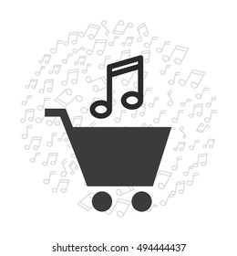 mobile music commerce online vector illustration design