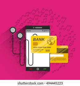 mobile music commerce online vector illustration design
