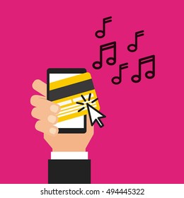 mobile music commerce online vector illustration design