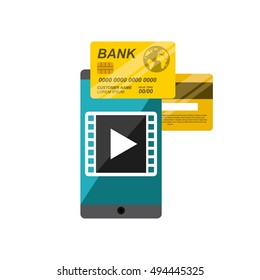 mobile music commerce online vector illustration design