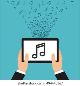 mobile music commerce online vector illustration design