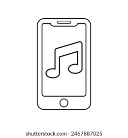 Mobile Music Icon Line Vector graphics