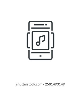 Mobile Music icon, Mobile vector illustration