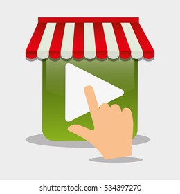 mobile music online store player button vector illustration eps 10