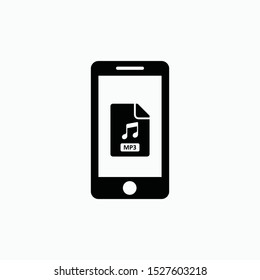 mobile music sign icon vector isolated