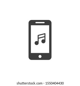 Mobile Music vector illustrator. Advertising and Media icon glyph style.