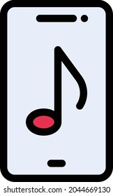 mobile music vector line colour icon