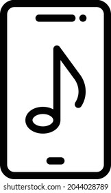 icono de línea delgada vector de música móvil