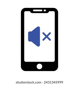 Mobile Mute Icon, Vector Graphics Illustrations 