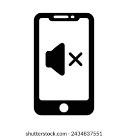 Mobile Mute Icon, Vector Graphics Illustrations 