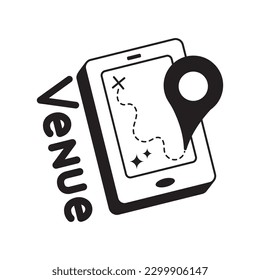 Mobile navigation doodle vector outline icon. EPS 10 file