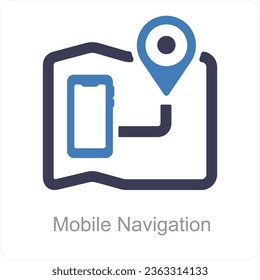 Mobile Navigation and gps icon concept