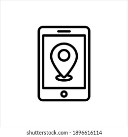 Mobile navigation icon on white background