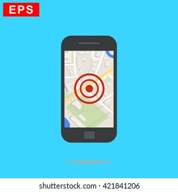 mobile navigation icon, vector tracking icon, isolated gps icon