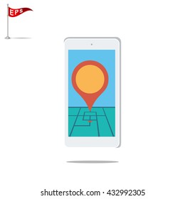 mobile navigation icon, vector tracking icon, isolated gps icon