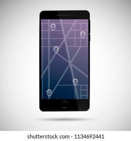 Mobile navigation vector template