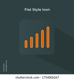 Mobile network icon vector illustration in flat style for using in mobile, website, ui design. Trendy lush lava color.