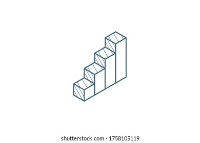 mobile network signal isometric icon. 3d vector illustration. Isolated line art technical drawing. Editable stroke